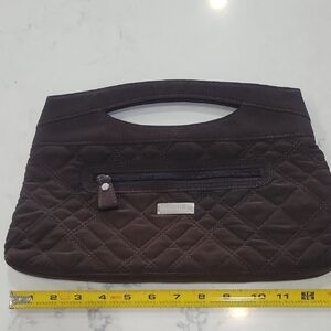 Vera Bradley Quilted Dark Brown Clutch